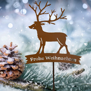 Roststecker Rentier 43cm x 20cm / Frohe Weihnachten Advent Elch