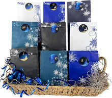 Laden Sie das Bild in den Galerie-Viewer, Adventskalender zum Befüllen - 25 Papiertüten zum Basteln und blauen Aufklebern komplettes Set Weihnachtskalender